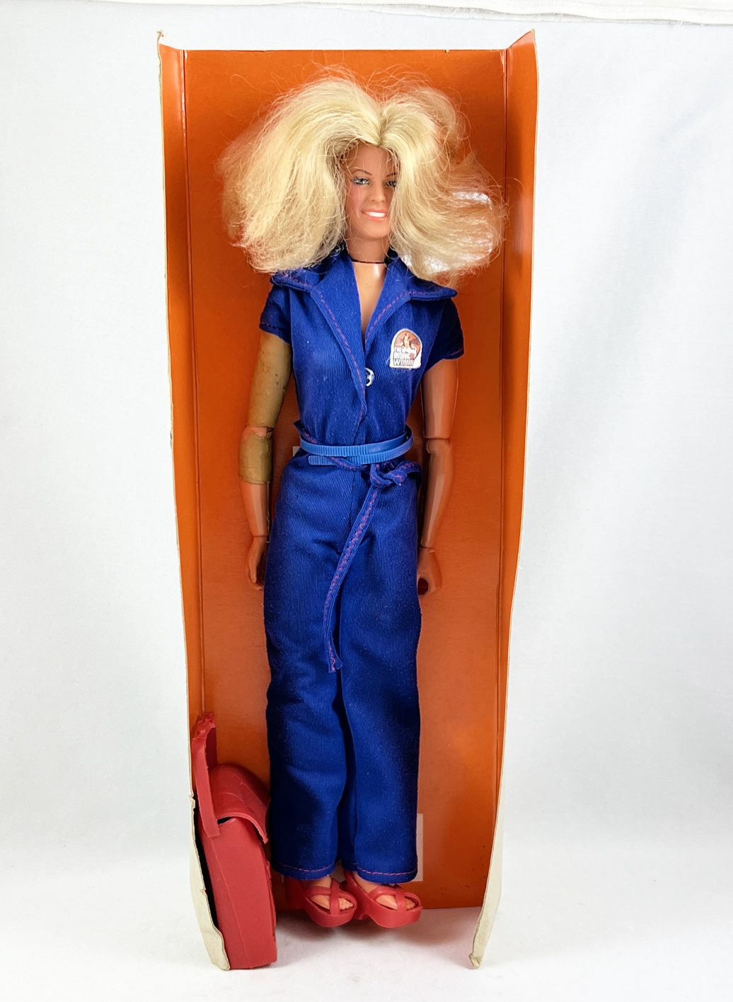 The Bionic Woman doll in box, with original clothes and mission