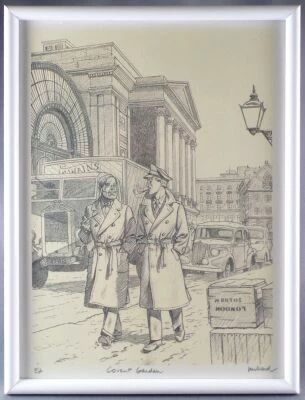 Blake & Mortimer - Bookplate Tir� � Part Juillard Covent Garden Framed