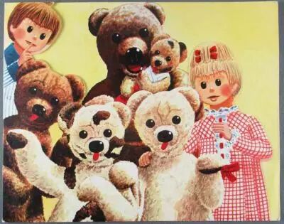 Bonne Nuit les Petits - Carte de Souhaits D�pliante Yvon - Nounours et ses neveux en famille 2
