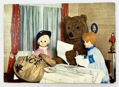 Bonne Nuit les Petits - Carte Postale Yvon - N�2 Nounours Nicolas & Pimprenelle lisent le courrier