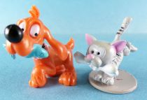 Boule & Bill - Flunch PVC figure - Bill with Fish & Caporal the Cat with Bone
