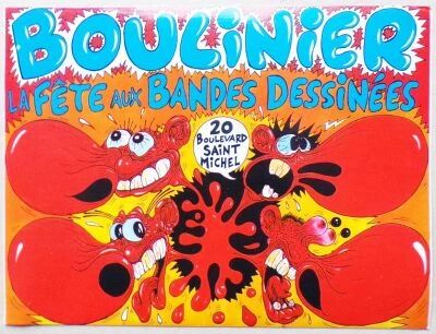 Boulinier La F�te aux Bandes Dessin�es - Autocollant Vintage