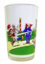 Bozo the Clown - Mustard glass - Bozo and the elephant