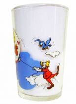 Bozo the Clown - Mustard glass - Bozo flies away