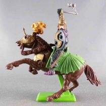 Britains Deetail - Moyen-Age - Turc Cavalier Bras Droit Levé Double Masse Cheval Marron Cabré