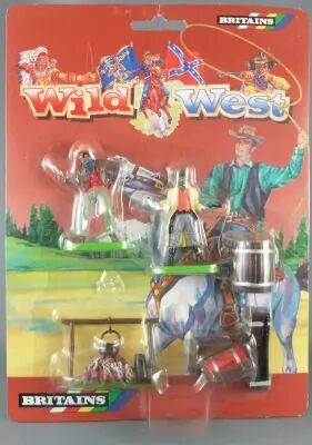 Britains Deetail (China) Cowboy Blister 2 Pi�tons + Feu Camp Caisses Tonneau