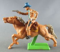 Britains Deetail Cowboy Cavalier dégainant et tirant cheval marron clair galop long