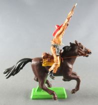 Britains Deetail Cowboy Cavalier mexicain brandissant fusil cheval brun galop court