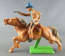 Britains Deetail Cowboy Mounted Drawing and shooting light brown galoping horse