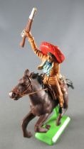 Britains Deetail Cowboy Mounted mexican brandishing rifle dark brown galoping horse