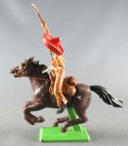 Britains Deetail Cowboy Mounted mexican brandishing rifle dark brown galoping horse