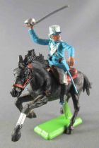 Britains Deetail Légion Étrangère Française Cavalier regardant à gauche chargeant sabre levé en travers cheval noir