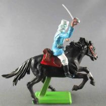 Britains Deetail Légion Étrangère Française Cavalier regardant à gauche chargeant sabre levé en travers cheval noir