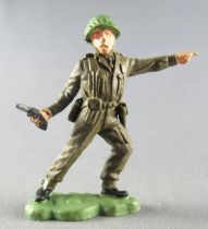Britains Herald - Khaki Infantry - Officer with gun 1