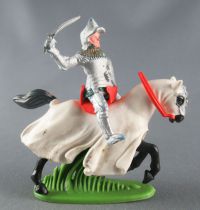 Britains Herald - Middle-Ages - Mounted Knight rising sword grey shield