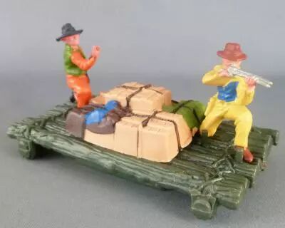 Britains Herald Cowboy Radeau avec 2 Figurines (r�f 4601)