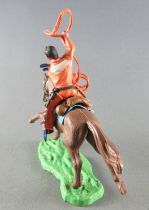 Britains Hong Kong - Cowboy - Cavalier lasso orange cheval brun galop long