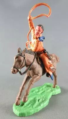 Britains Hong Kong - Cowboy - Mounted with lasso (orange)