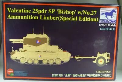 Bronco Models CB35077SP WW2 British Valentine 25pdr SP Bishop w/N�27 Ammunition Limber Special Edition 1/35