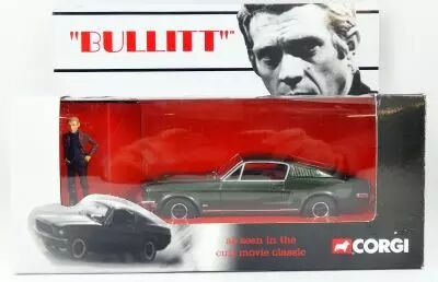 Bullitt - Ford Mustang 1968 et figurine 1/36�me - Corgi