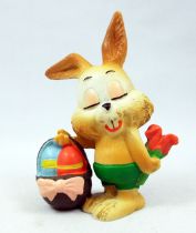Bunny & Duckling - Maia Borges PVC Figure - Brown Bunny with basket and flower
