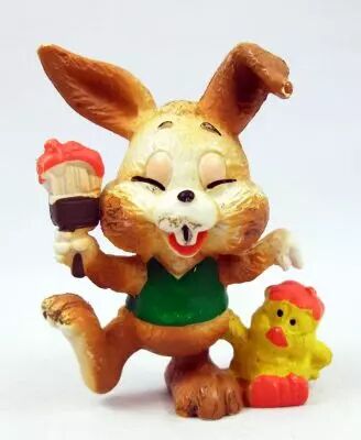 Bunny & Duckling - Maia Borges PVC Figure - Brown Bunny with paint brush