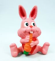 Bunny & Duckling - Maia Borges PVC Figure - Pink Bunny eating carot