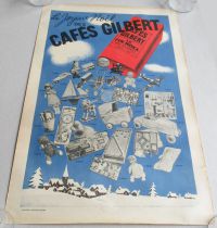 Café Gilbert Advertising Poster - The Happy Christmas 