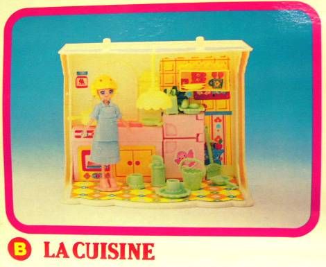 maison jaune à étage Polly pocket vintage