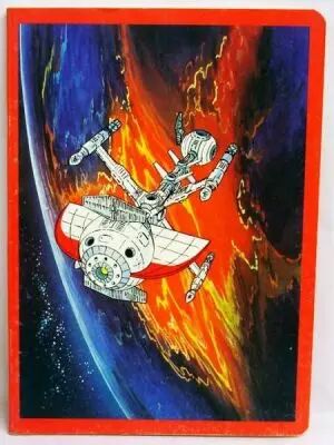 Capitaine Flam - Cahier d\'�colier - Le Cyberlabe quittant Megara