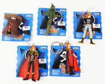 Captain Harlock - Banpresto - Set of 5 pvc key chain figures - Harlock, Emeraldas, Toshiro, Arcadia, Young Harlock