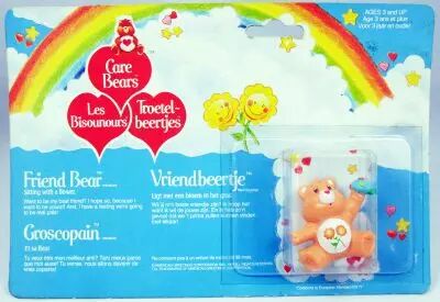 Care Bears - Kenner - Miniature - Friend Bear sitting with a flower (large card)