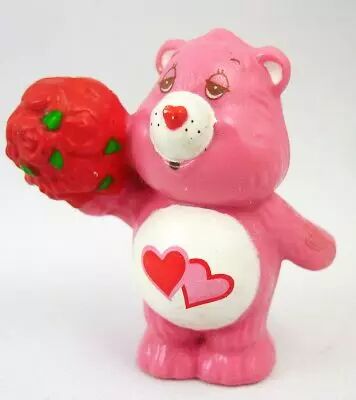 Care Bears - Kenner - Miniature - Love-a-lot Bear offering a bunch of roses (loose)