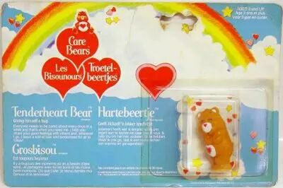 Peluche ours Grosjojo et Groscopain JEMINI Les Bisounours jaunes 19 cm