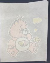 Care Bears - Vintage T-Shirt Iron-On Heat Transfers - Love-a-lot Bear 