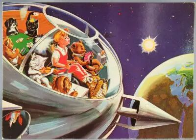 Caroline and friends - T�l� Hachette Probst Post Card - Caroline in Space