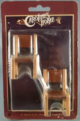 Caroline\'s Home - 2 Wooden Chairs Dolls House Furniture Mint on Card