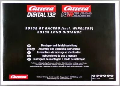 Carrera - 30132 GT Racers Wireless 30133 Long Distance Digital 1:32 Catalogue Manual Assembly and Operating Instructions