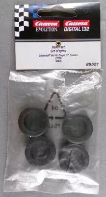 Carrera Evolution & Digital 89551 - Set of 4 Tires for Chevrolet Bel Air Coup� 57 Custom MIB Slot Car 1:32