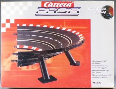 Carrera Profi 71555 - 4 x Curved Track High Banked 1/45� with Supports Mint in Box 1:32