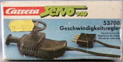 Carrera Servo 53708 - Speed Control (Grey) with Steering Wheel and Lock Button Mint in Box 1:32
