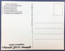 Carte Postale - Equipe Renault Gitane 1978 - André Chalmel