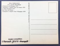 Carte Postale - Equipe Renault Gitane 1978 - Willy Teirlinck