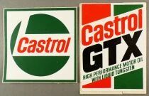 Castrol - Huile Automobile - Lot de 2 Autocollants Vintage