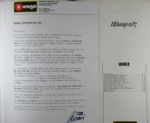 Catalogue Burago BBurago 1987 - Voitures Camions Echelle 1/18 1/24 1/43