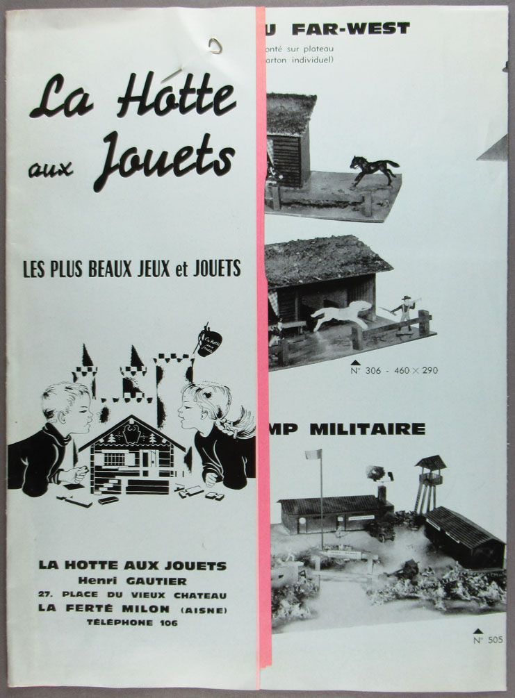 Catalogue Dépliant La Hotte aux Jouets 1964 + Tarif Crèches Garages Fermes  Châteaux Forts