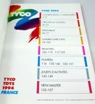 Catalogue professionnel Tyco France 1994 (Crash Dummies, X-Men, Matchbox, Thunderbirds, Cadillacs & Dinosaurs, Double Dragon...)