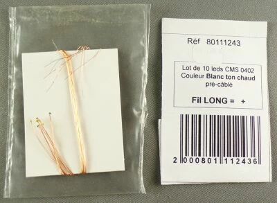 CDF 80111243 Ho 6 x Led CMS 0402 Pre-wired White Warm Tone Locomotive Lighting Mint New