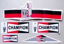 Champion - Bougies Voiture - Lot de 5 Autocollants Vintage