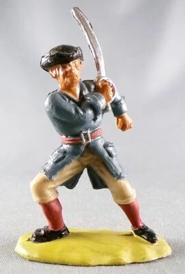 Charbens - Figurine Plastique 60mm - Pirates Corsaires - Capitaine avec Sabre